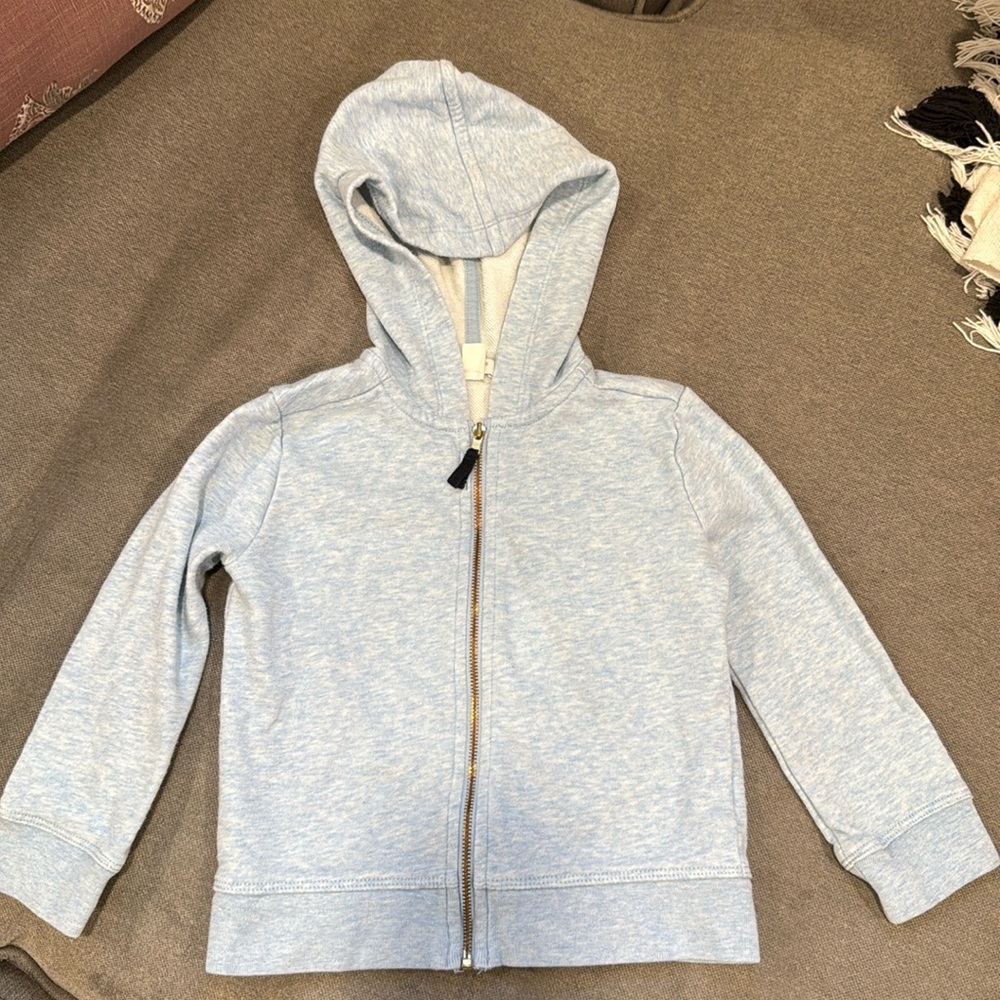 J.CREW CREWCUTS XXS light Blue Full Zip Hooded Sweatshirt